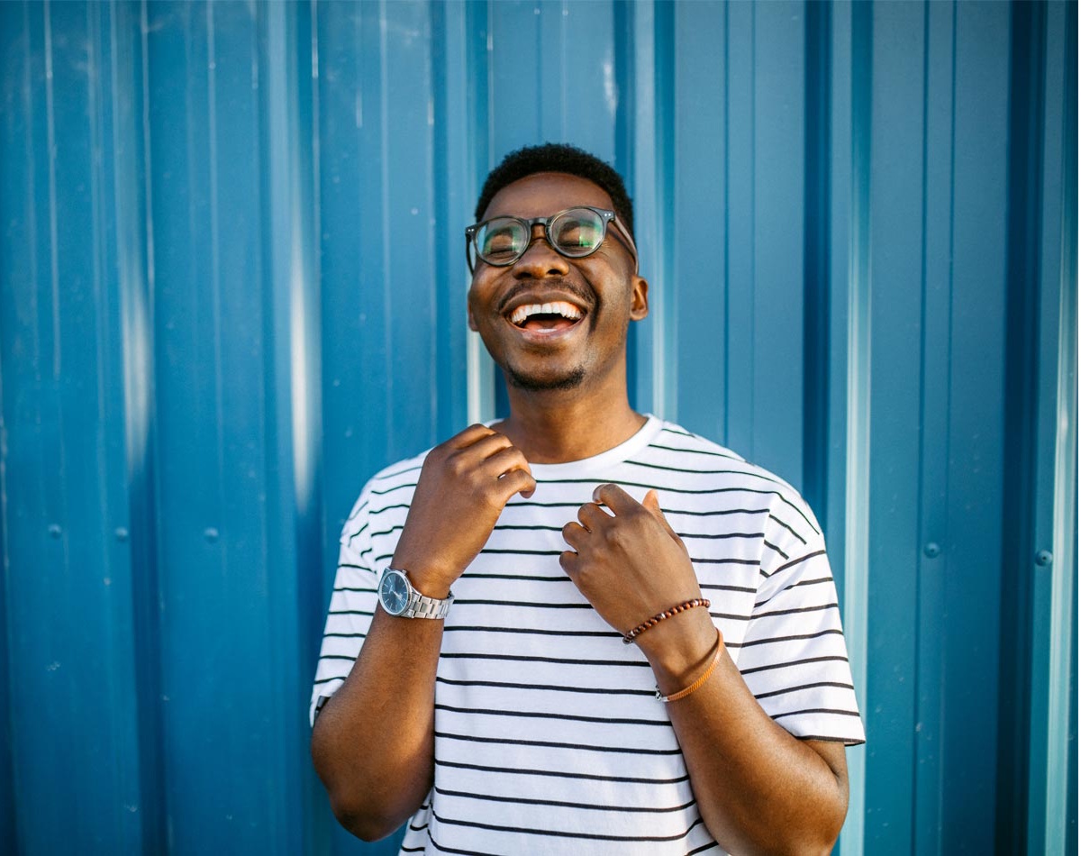 student laughing