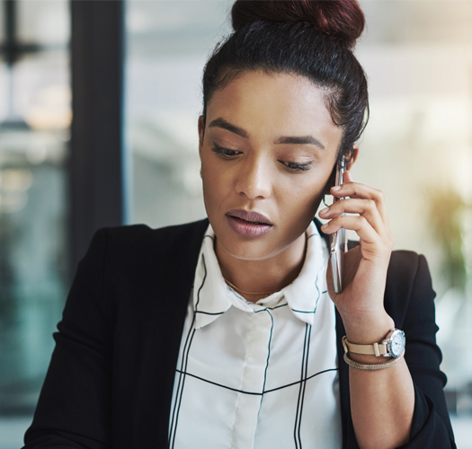 Woman on phone.
